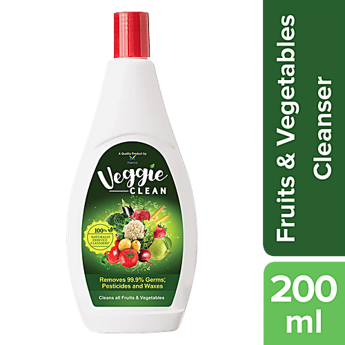Veggie Clean Fruits & Vegetables Washing Liquid - Removes 99.9% Germs, Pesticides & Waxes, 200 ml  Removes 99.9% Germs, Pesticides & Waxes