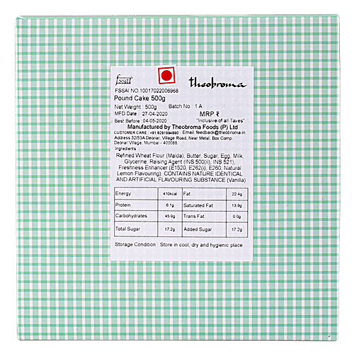 Theobroma Pound Cake, 500 g  