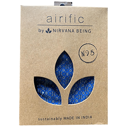 Airific Anti Viral & Anti Pollution N95 Face Mask - Bethel, Large, Blue Print, 1 pc  