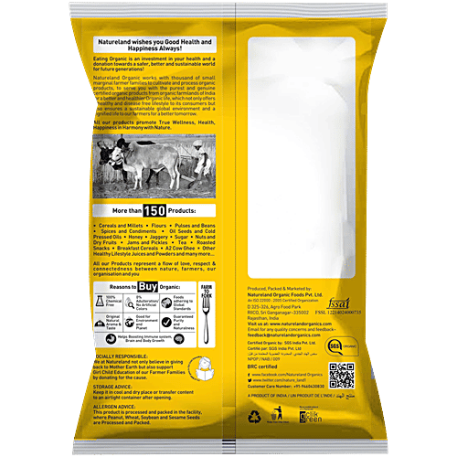 Natureland Organics Wheat Bran, 400 g Pouch Chemical Free