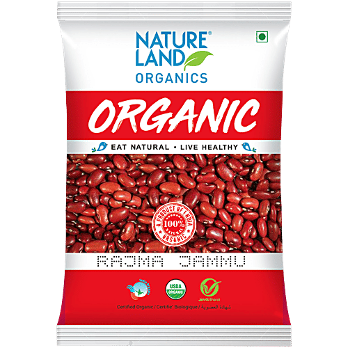 Natureland Organics Red Rajma/Capparadavare, 500 g Pouch Chemical Free, No Artificial Colours