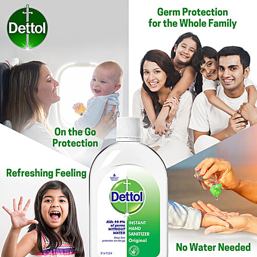 Dettol Instant Hand Sanitizer - Original, Alcohol Based, Kills 99.9% of Germs without Water, 200 ml Bottle 