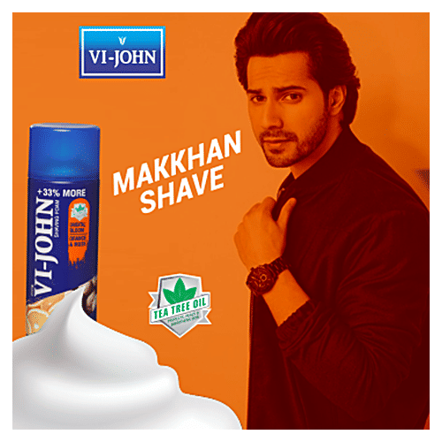 VI-JOHN  Shaving Foam Musk Orange, 400 g  Provides Nourishment to Skin