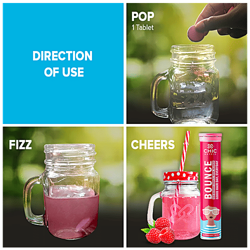 Chicnutrix Bounce - Hair Recovery Complex, Biotin & Selenium, Raspberry Flavour, 20 Tablets  