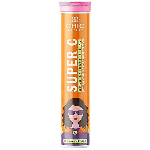 Chicnutrix Super C - Amla Extract & Zinc, Orange Flavour, 20 Tablets  