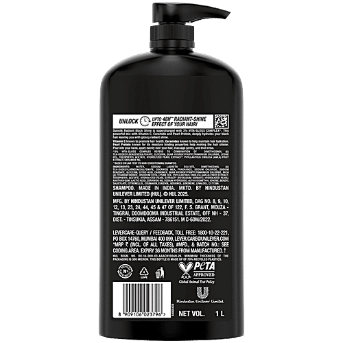 Sunsilk Sunsilk radiant-black-shine-shampoo 1 L, 1 L  Vita-Complex 3%, Vitamin C, Ceramides, Pearl Protein