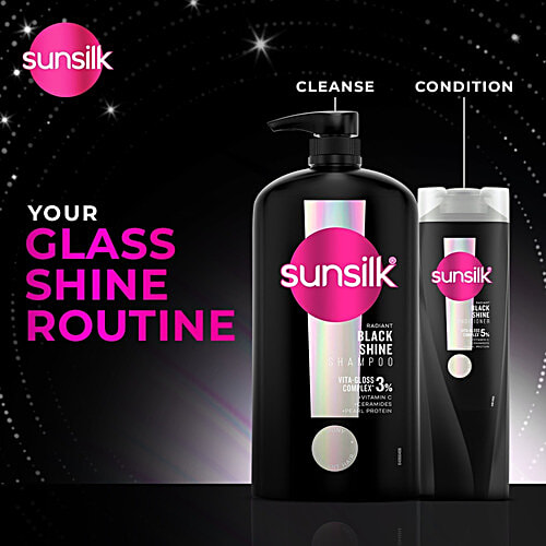 Sunsilk Sunsilk radiant-black-shine-shampoo 1 L, 1 L  Vita-Complex 3%, Vitamin C, Ceramides, Pearl Protein