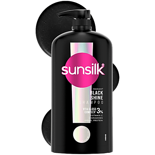 Sunsilk Sunsilk radiant-black-shine-shampoo 1 L, 1 L  Vita-Complex 3%, Vitamin C, Ceramides, Pearl Protein