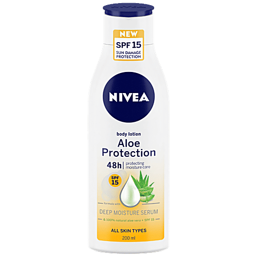 Buy NIVEA Aloe Protection SPF 15 Sun Damage Protection Body Lotion All Skin Types, With Deep