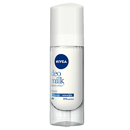 Nivea Deo Milk Elixir Women Deodorant Roll On - Fresh, 40 ml  48h Odour Protection, 0% Alcohol