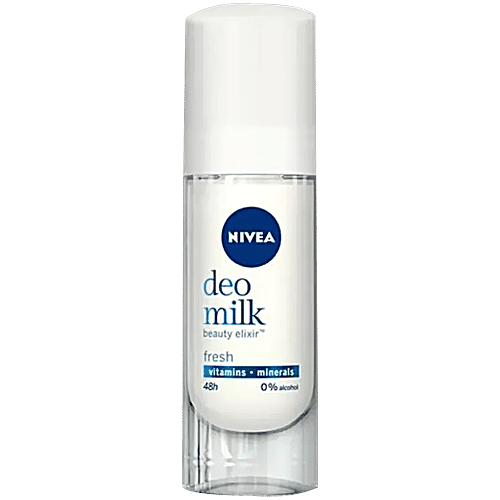 Nivea Deo Milk Elixir Women Deodorant Roll On - Fresh, 40 ml  48h Odour Protection, 0% Alcohol