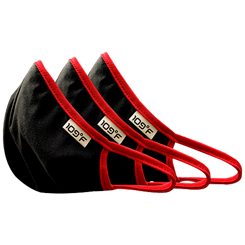 109°F Face Mask For Men & Women - Washable, Black, 1 pc Washable