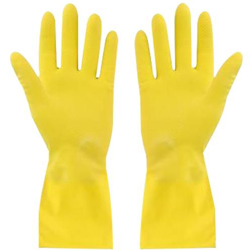 Octus Gloves Reusable for Kitchen / Cleaning, Rubber - Medium, Yellow, 11 x 6 x 2 cm (1 Pair) Rubber, Medium