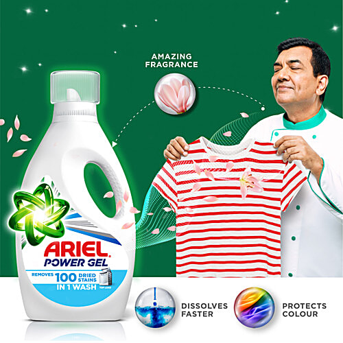Ariel Power Gel Top Load Liquid Detergent, 500 g  Removes 100 Stains in 1 Wash