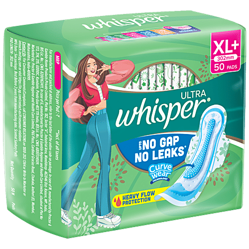 Buy Whisper Ultra Clean Sanitary Pads XL Plus, Locks Wetness & Odour