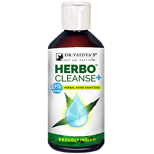 Dr. Vaidyas Herbo Cleanse Plus Herbal Hand Sanitizer - Alcohol Based, Protects from Germs & Bacteria, 200 ml (Pack of 2) 