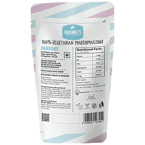 Marshmelts Veg Marshmallow - Assorted Fruit Flavour, 60 g  