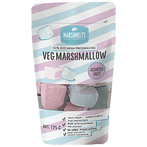 Marshmelts Veg Marshmallow - Assorted Fruit Flavour, 175 g  