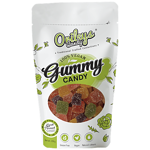 Orileys Vegan Jujubes Gummy Candy - Assorted Fruit Flavour, 250 g  