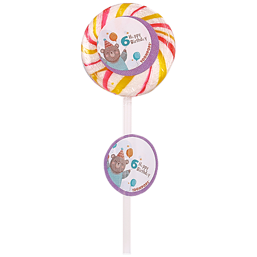Toonpops Candy Swirl Lollipop 2.5" - 5th Birthday, 25 g (Pack of 60) 