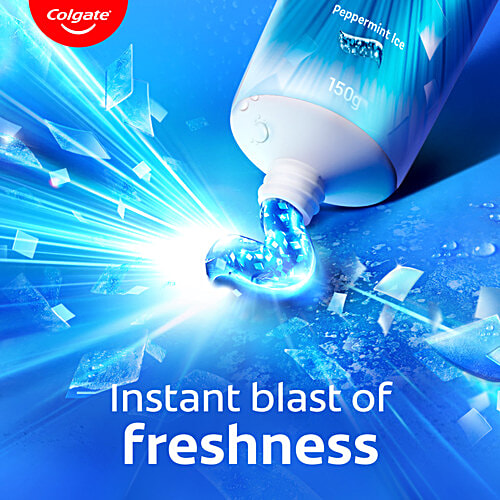 Colgate MaxFresh Toothpaste - Blue Gel With Menthol For Super Fresh Breath, Peppermint Ice, 600 g (4x150 g) 10X Longer Lasting Cooling, Blue Gel Paste with Menthol for Super Fresh Breath
