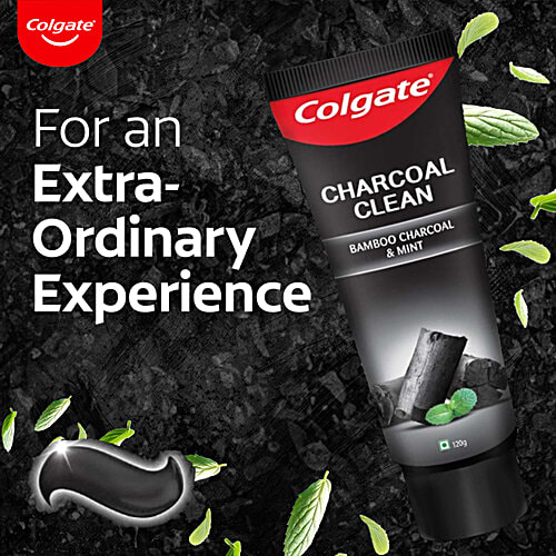 Colgate Charcoal Clean Black Gel Toothpaste, Deep Clean With Bamboo Charcoal & Wintergreen Mint, 120 g (Pack of 4) 
