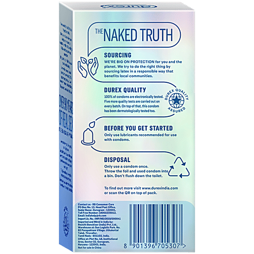 Durex Invisible Ultra Thin Condom, 10 pcs  Transparent & Lubricated