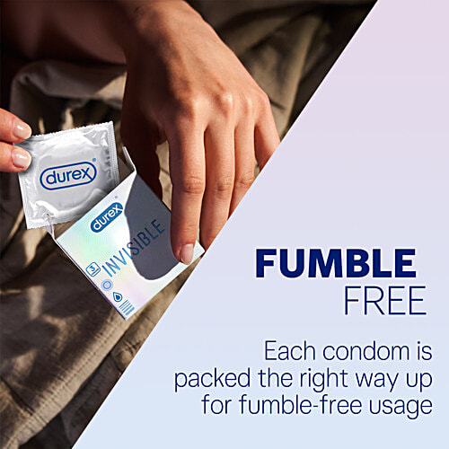 Durex Invisible Ultra Thin Condom, 10 pcs  Transparent & Lubricated