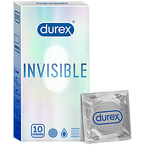Durex Invisible Ultra Thin Condom, 10 pcs  Transparent & Lubricated