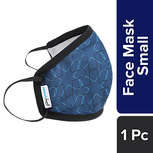 Godrej Protekt Face Mask - Protekt P-W95 Reusable, 6 Layer Germ Shield, Small, Navy Blue, 1 pc  Reusable