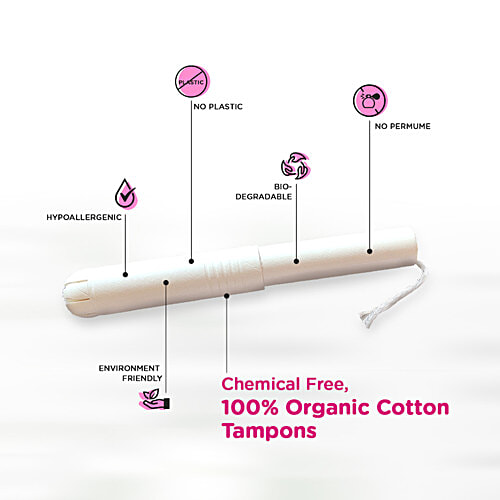 Buy Yoni Organic Cotton Applicator Tampon Regular Online at Best