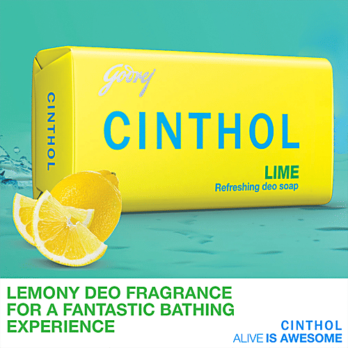 Buy Cinthol Refreshing Deo Soap Lime, Long Lasting Freshness, Citrusy