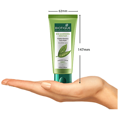 BIOTIQUE Bio Morning Nectar Visibly Flawless Face Pack - For All Skin Types, 100% Botanical Extracts, 100 g  100% Botanical Extracts
