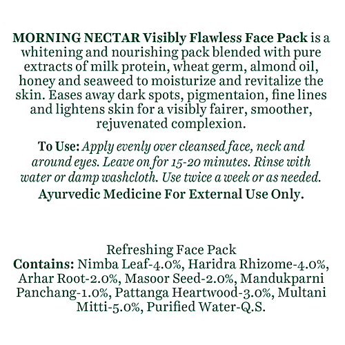 BIOTIQUE Bio Morning Nectar Visibly Flawless Face Pack - For All Skin Types, 100% Botanical Extracts, 100 g  100% Botanical Extracts