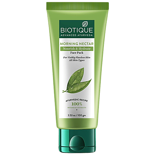 BIOTIQUE Bio Morning Nectar Visibly Flawless Face Pack - For All Skin Types, 100% Botanical Extracts, 100 g  100% Botanical Extracts