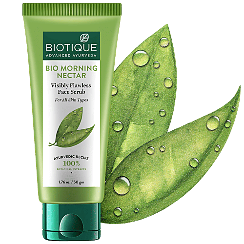 BIOTIQUE Morning Nectar Nourish & Hydrate Face Scrub - For All Skin Types, 50 g  100% Botanical Extracts