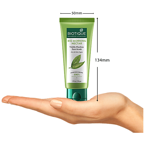BIOTIQUE Morning Nectar Nourish & Hydrate Face Scrub - For All Skin Types, 50 g  100% Botanical Extracts