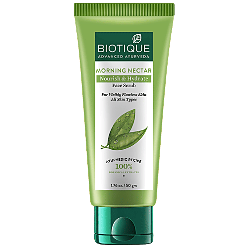 BIOTIQUE Morning Nectar Nourish & Hydrate Face Scrub - For All Skin Types, 50 g  100% Botanical Extracts