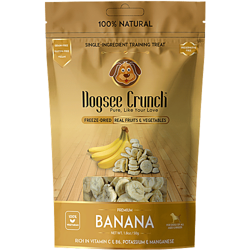 Dogsee Crunch Banana Training Treat, 50 g Pouch 