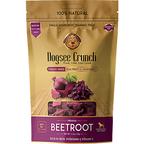 Dogsee Crunch Beetroot Training Treat, 30 g Pouch 