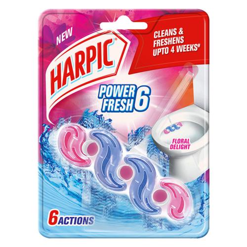 Harpic Power Fresh 6 Toilet Cleaner Rim Block, Floral Delight, 35 g  