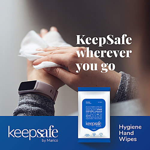 KeepSafe by Marico Hygiene Hand Wipes - Aloe Vera, Non Alcohol, Skin-Friendly, 30 pcs  