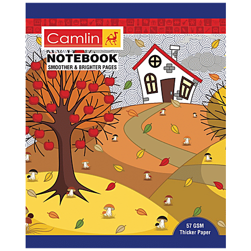 Camlin Small Soft Cover Unruled Design Notebook - 164 Pages, 1 pc  
