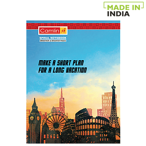 Camlin A5 Spiral Soft Cover Single Line Design Notebook - 192 Pages, 1 pc  