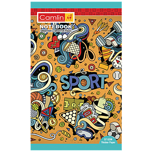 Camlin Long Soft Cover Single Line Design Notebook - 120 Pages, 1 pc  