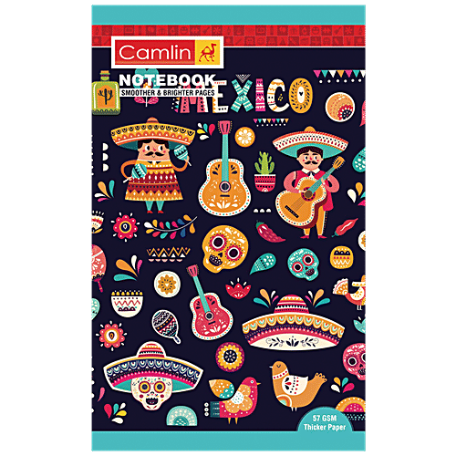 Camlin Long Soft Cover Single Line Design Notebook - 120 Pages, 1 pc  