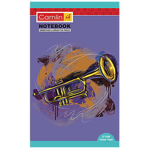 Camlin Long Soft Cover Single Line Design Notebook - 120 Pages, 1 pc  