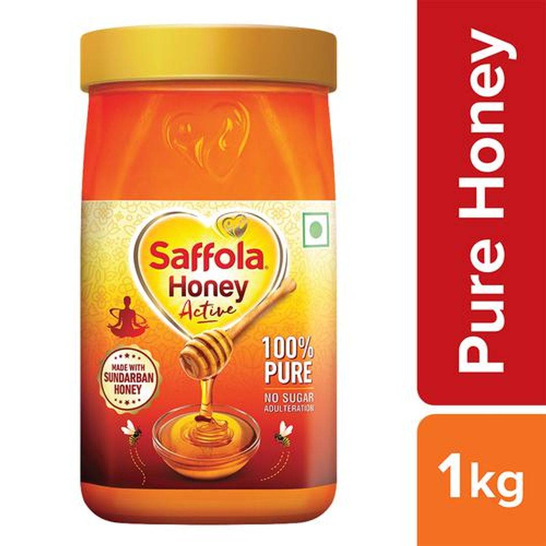 Saffola Honey Active - From Sundarban Forest, 100% Pure, No Sugar Adulteration, 1 kg Jar