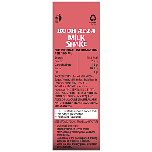 Hamdard Foods Milkshake, 180 ml Tetra Pak No Added Preservative