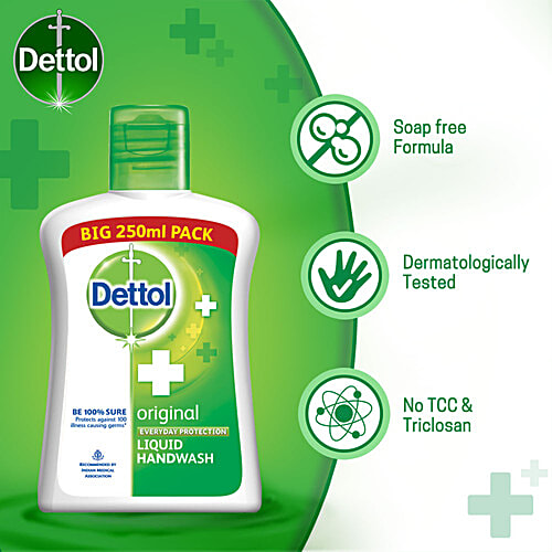 Dettol Liquid Handwash - Original Hand Wash Germ defence Formula | 10x Better Germ Protection, 250 ml Refill Pack